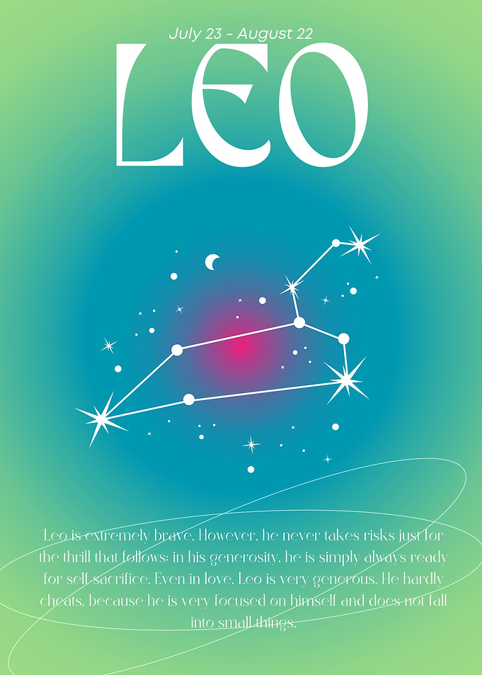 Leo Zodiac Sign Constellation Art
