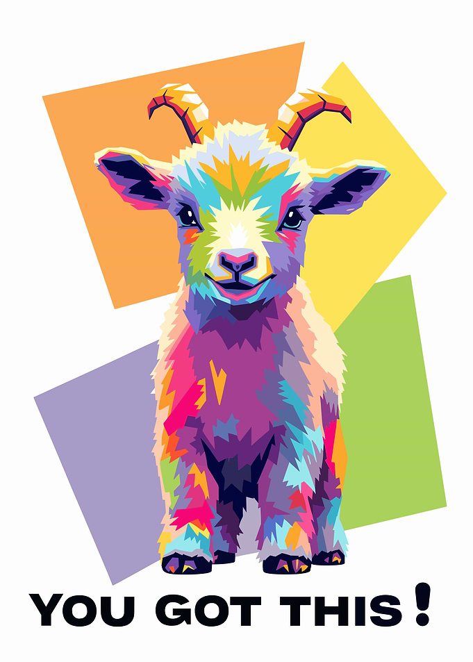 Colorful Goat Pop Art Illustration