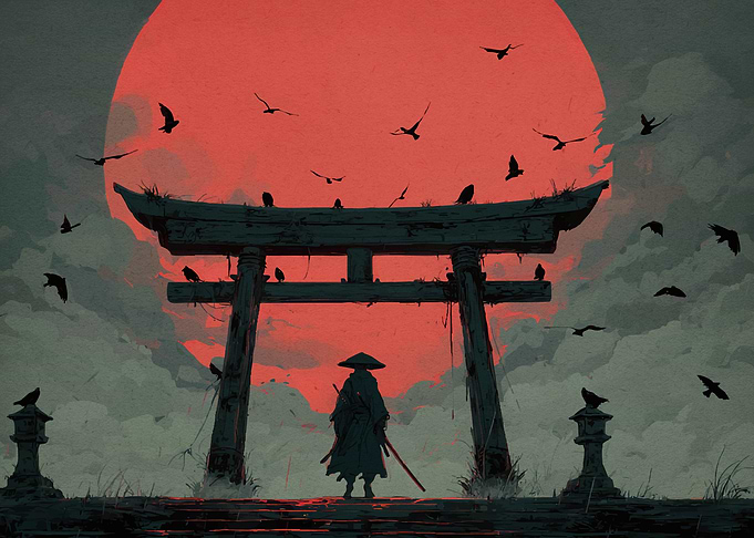 Samurai Torii Gate Birds