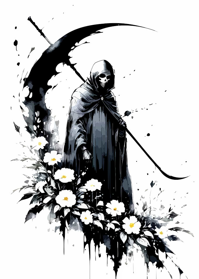 Grim Reaper with Flowers