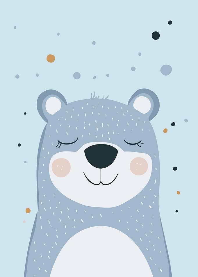 Cute Sleeping Bear Illustration