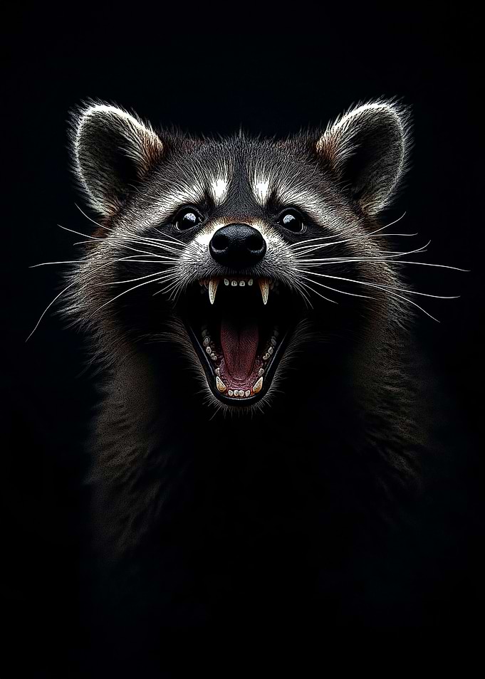 Aggressive Raccoon Animal