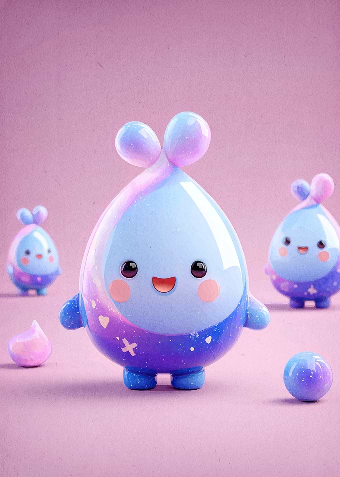 Cute Water Drop Character Illustration