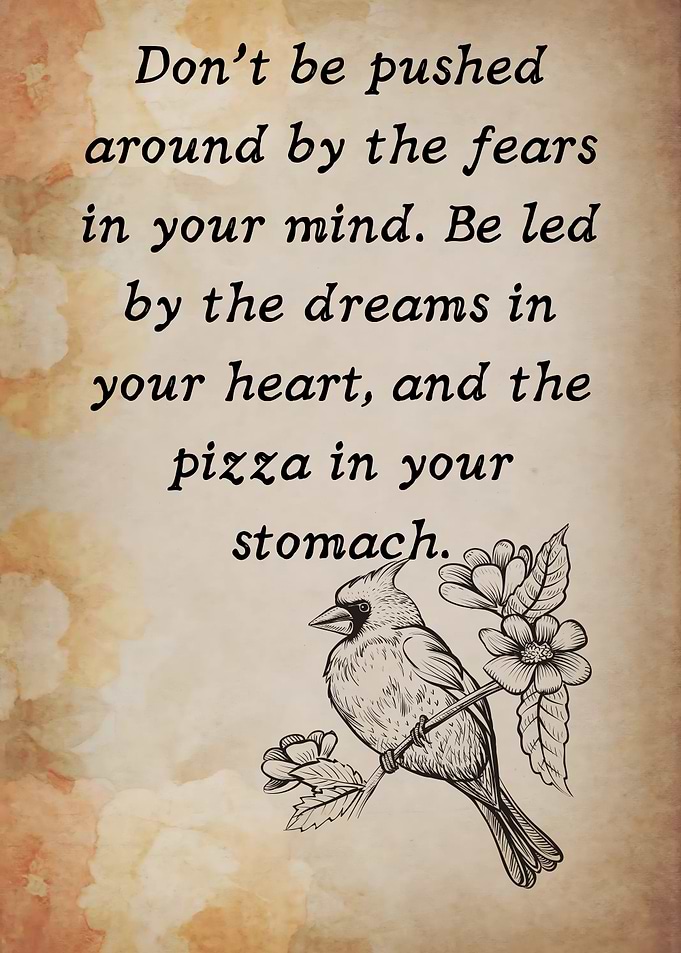 Inspirational Quote with Bird and Flowers