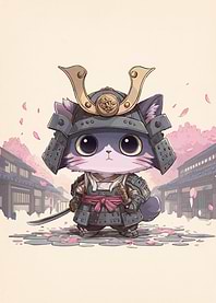 Samurai Cat Warrior Japanese