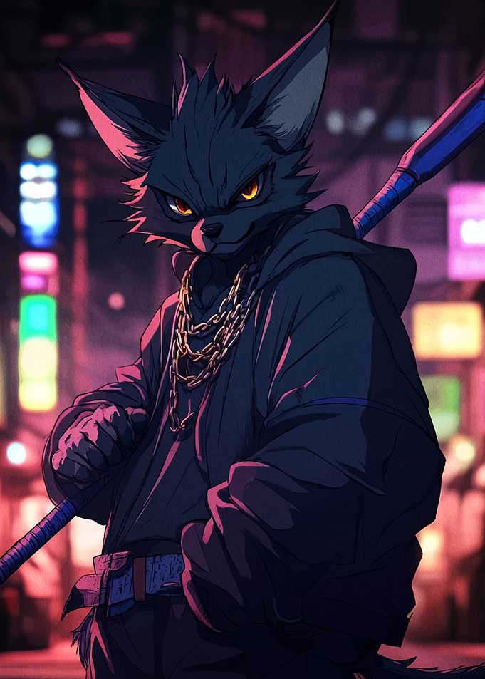 Anthropomorphic Fox in Urban Setting