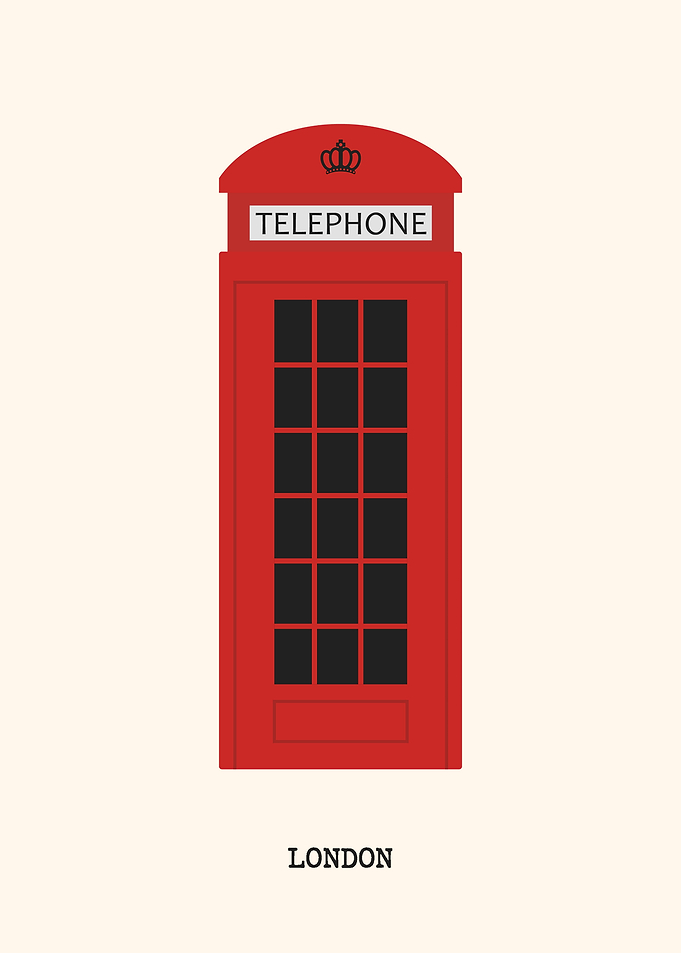 Red Telephone Booth London Minimalist
