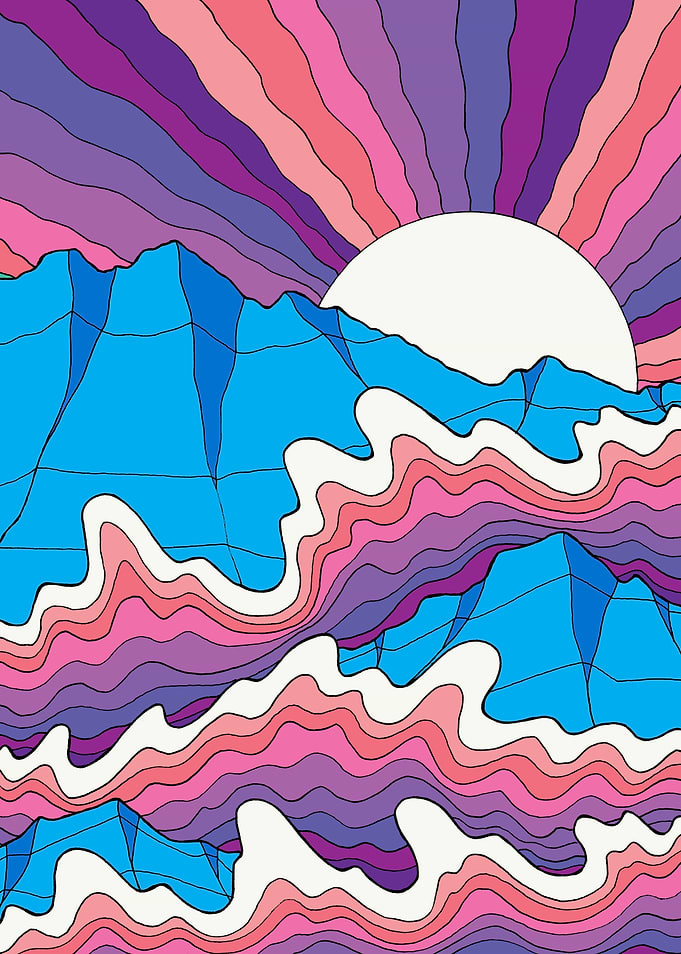 Psychedelic Mountain Sunrise