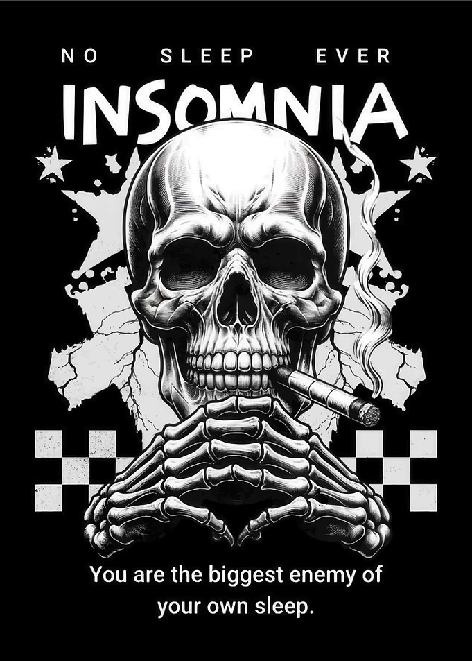 Insomnia Skull with Cigar