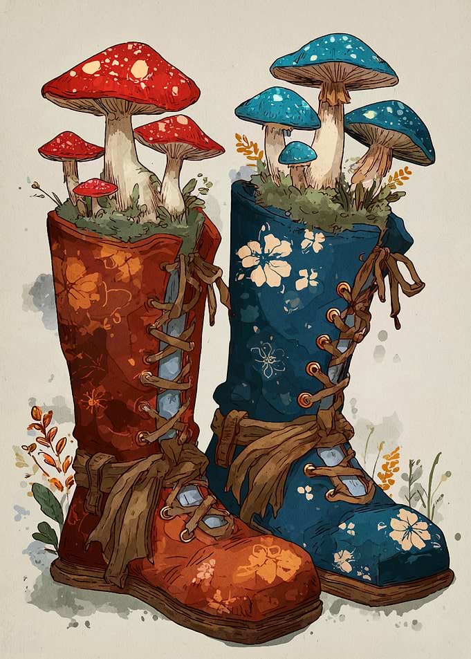 Mushroom Boots Art