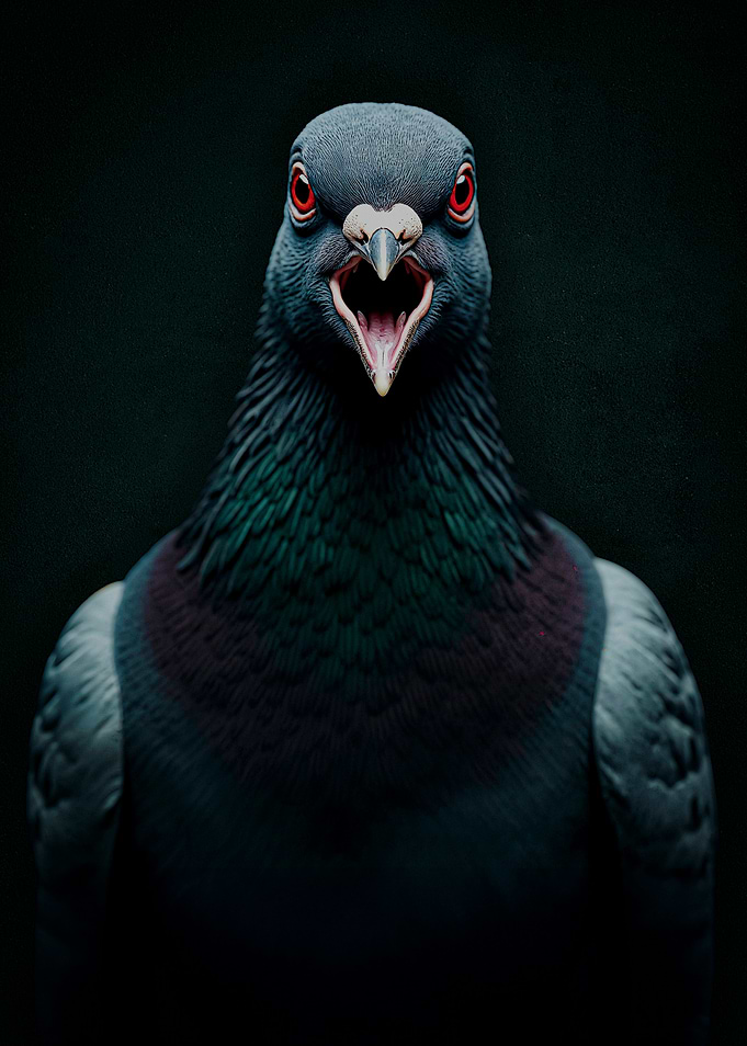 Angry Pigeon Portrait