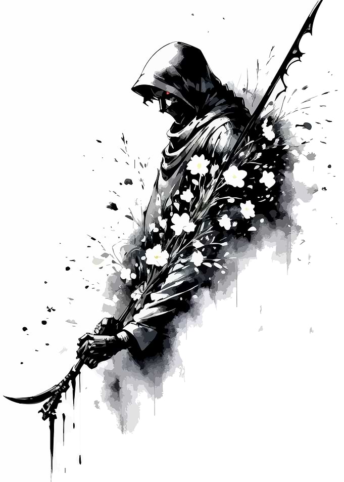 Grim Reaper with Flowers