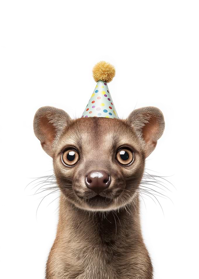 Cute Fossa with Party Hat