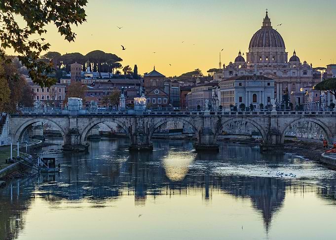 Rome cityscape with St. Peter's Basilica