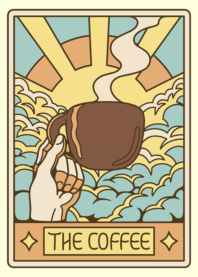 The Coffee Tarot Card Illustration