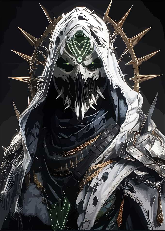 Hooded Warrior with Spiked Halo