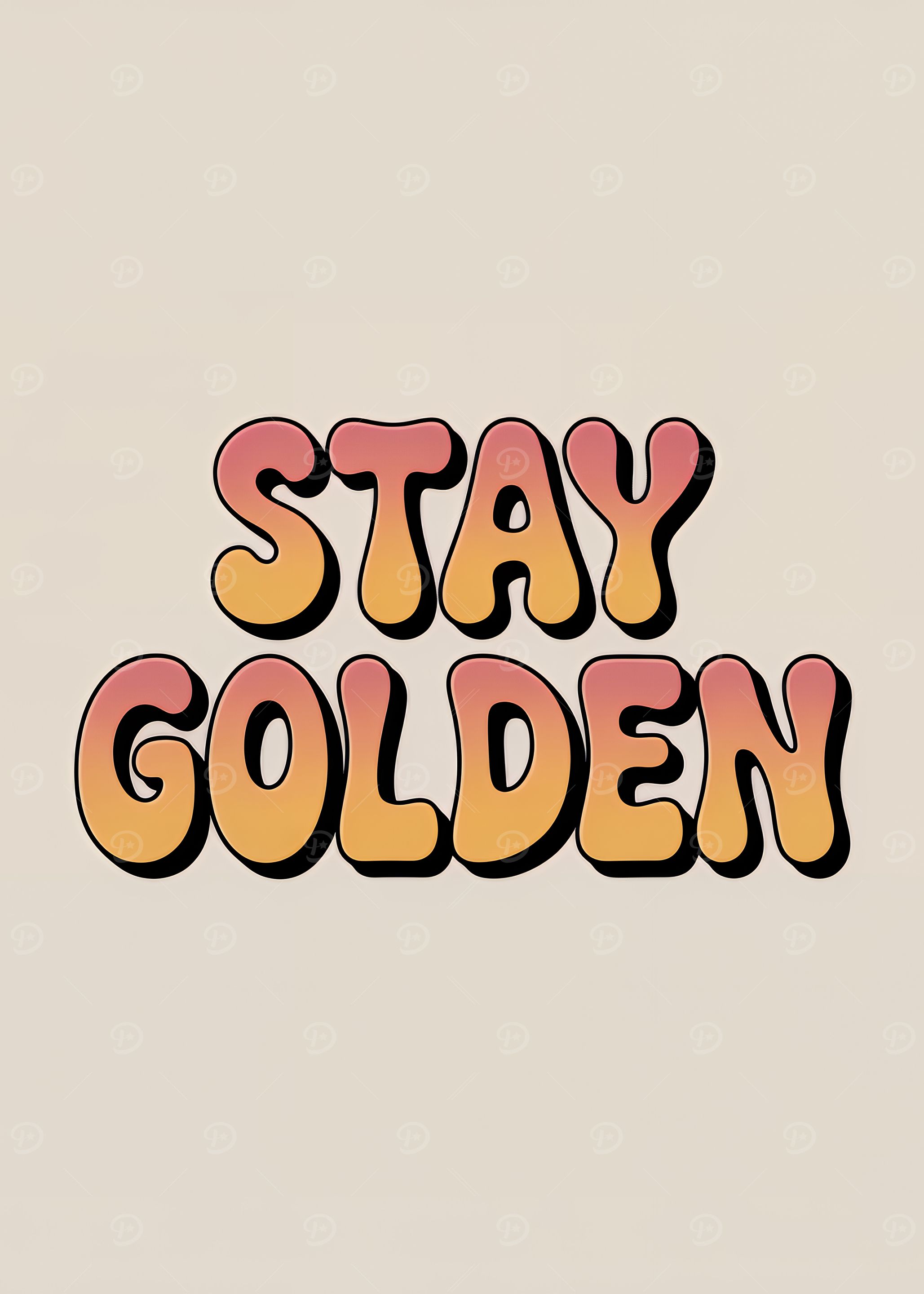 Stay Golden Text Art