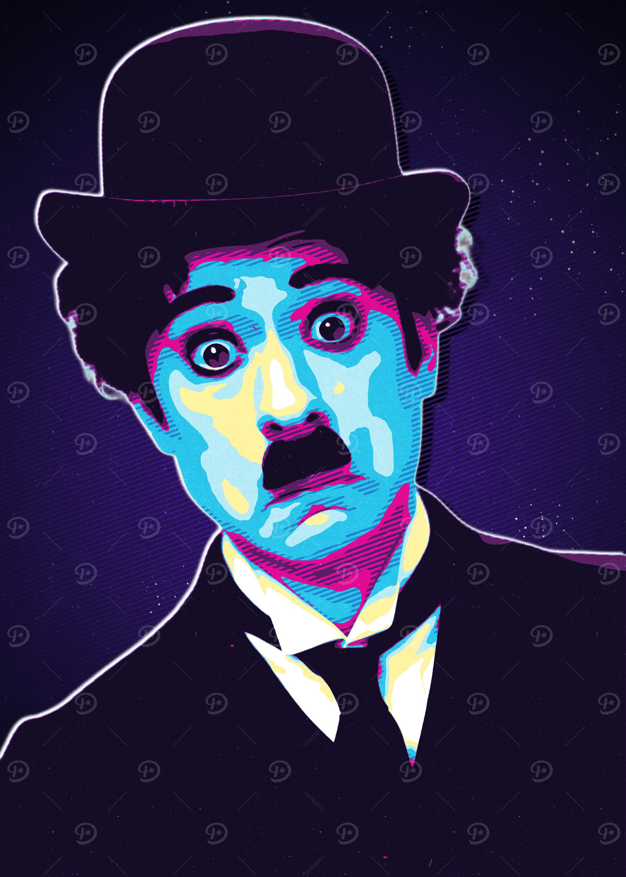 Charlie Chaplin Pop Art Portrait