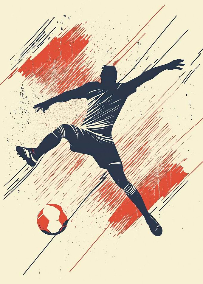 Soccer Player Kicking Ball Illustration
