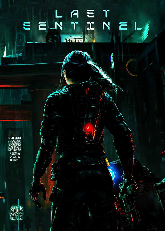 Last Sentinel Cyberpunk Cityscape