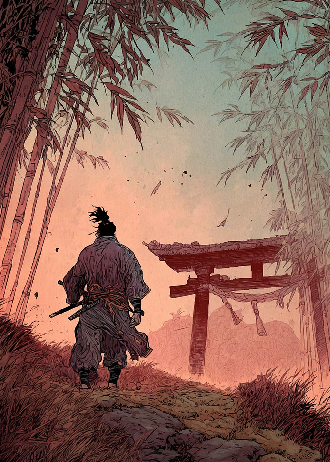 Samurai at Torii Gate