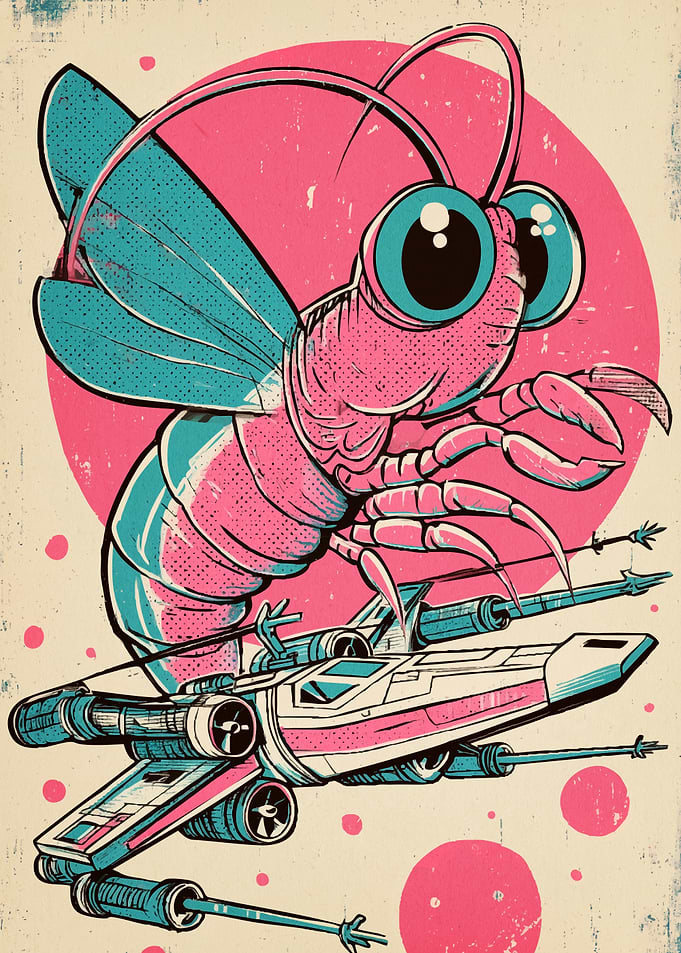 Shrimp on X-Wing Starfighter