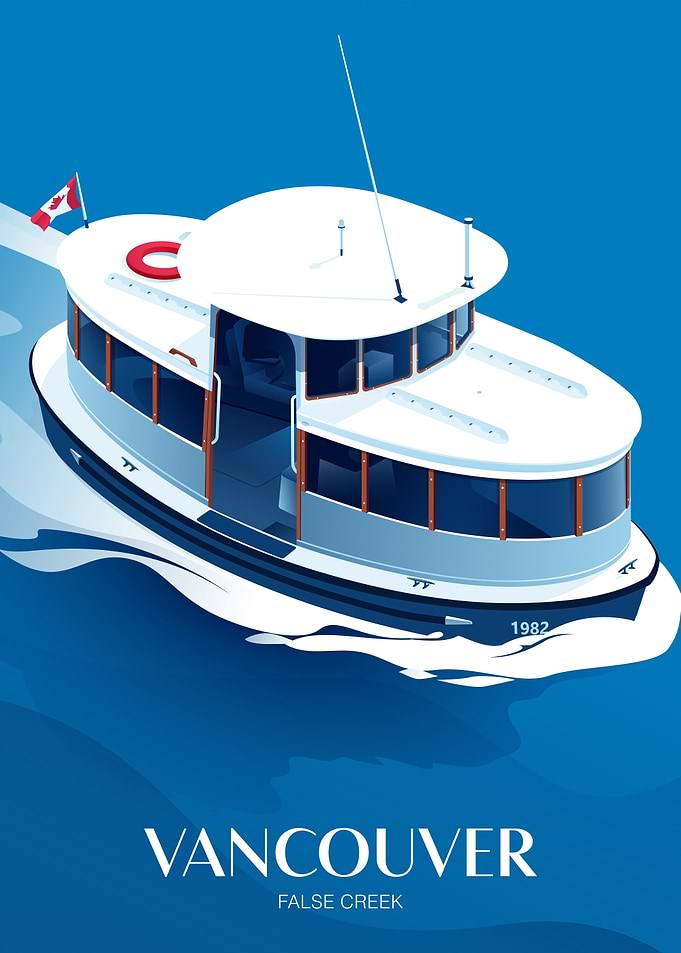 Vancouver False Creek Boat Illustration