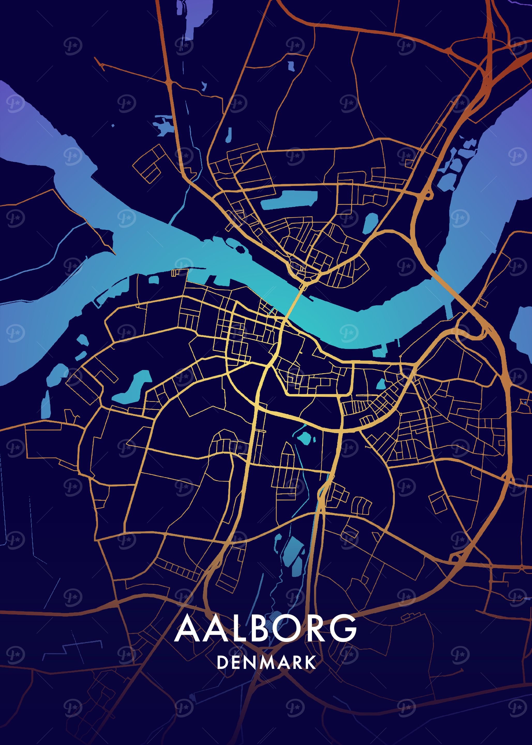 Aalborg, Denmark City Map