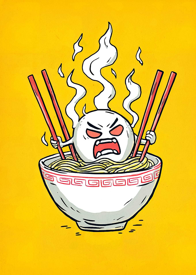 Angry Ramen Cartoon