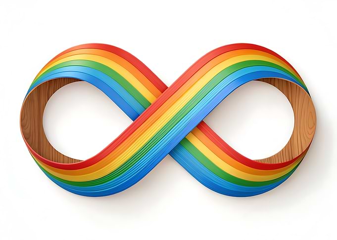 Rainbow Infinity Symbol on White Background