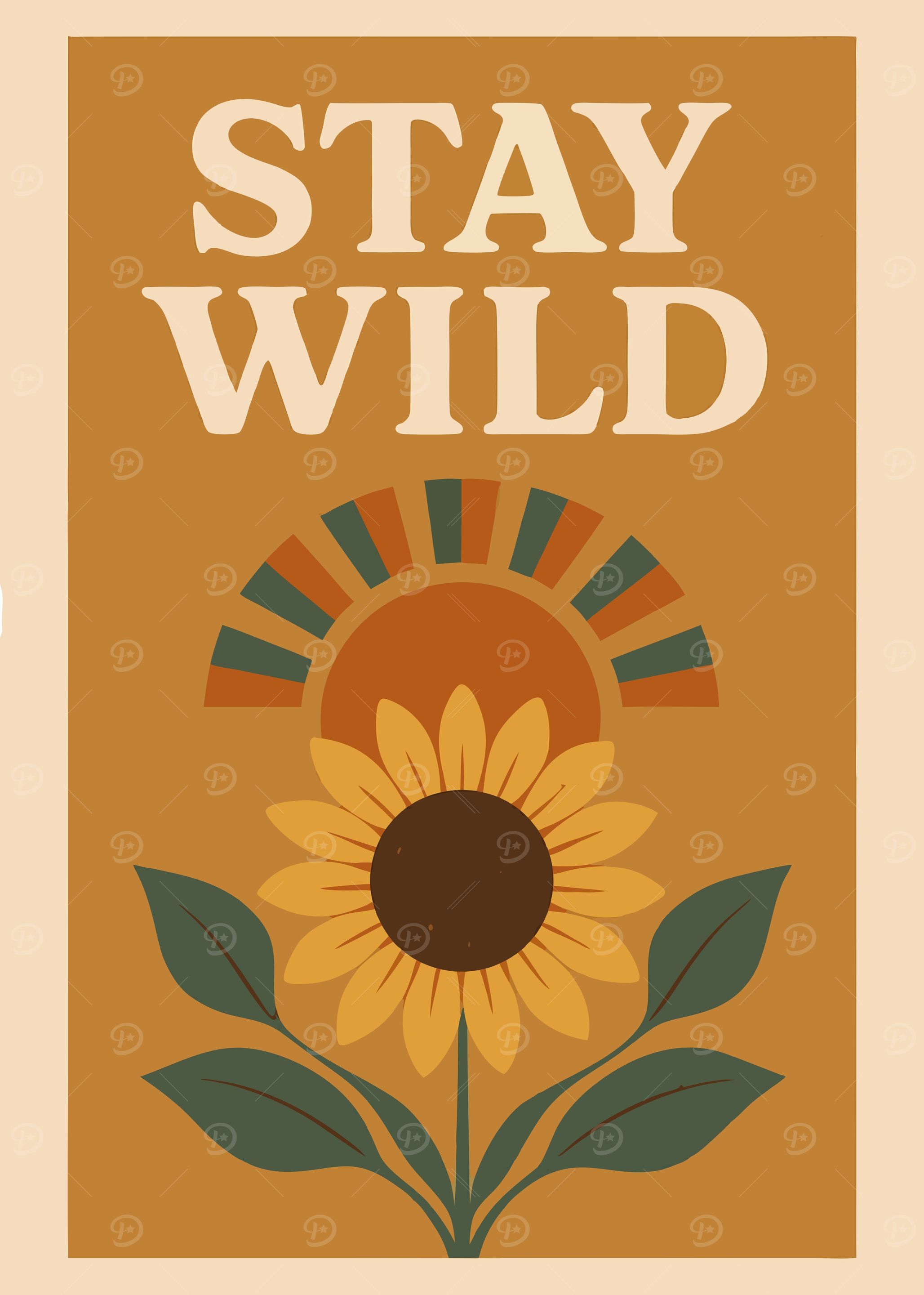 Stay Wild Sunflower Art Print
