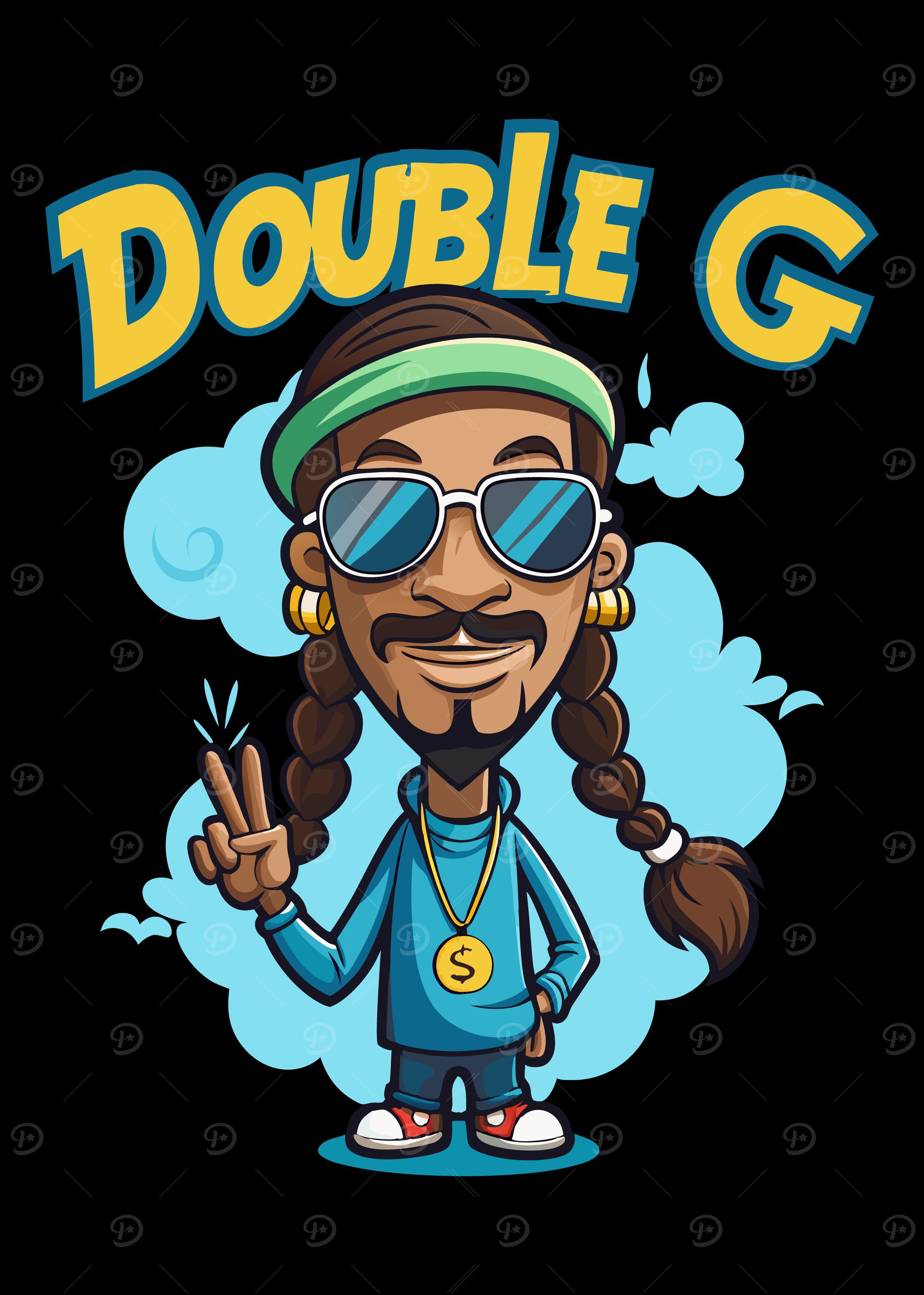 Cartoon Double G Character Illustration