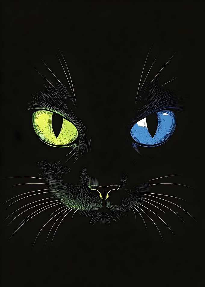 Heterochromatic Cat Portrait