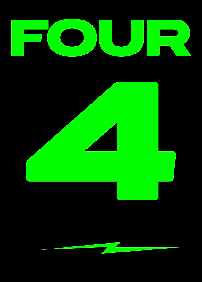Four neon green
