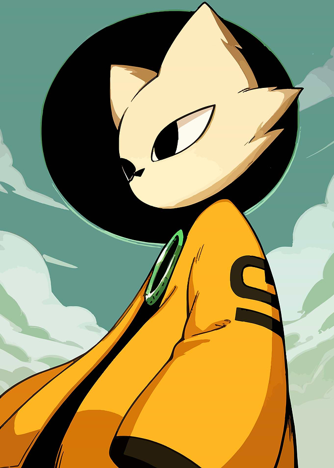 Cat Orange Robe