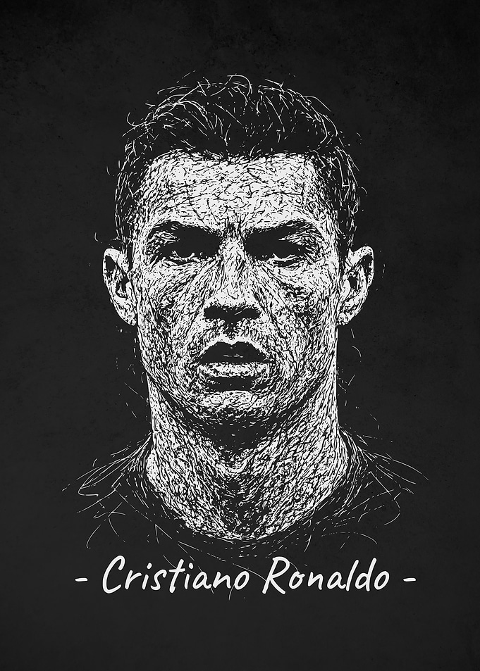 Cristiano Ronaldo Portrait Scribble Art