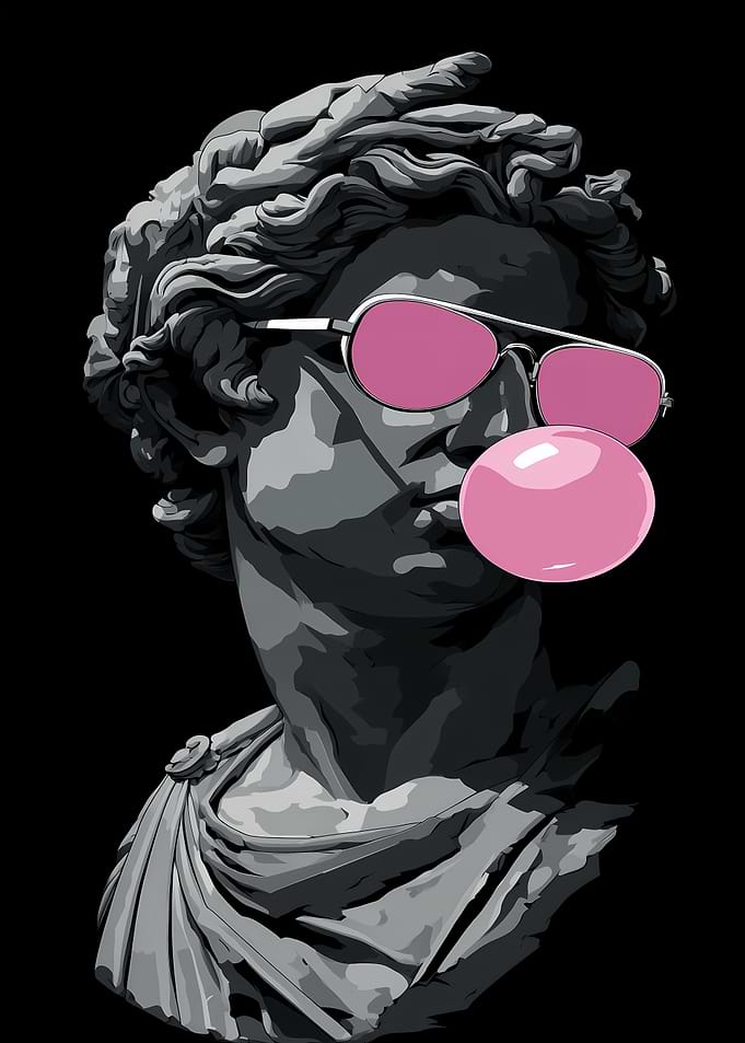 Statue with Sunglasses and Bubblegum