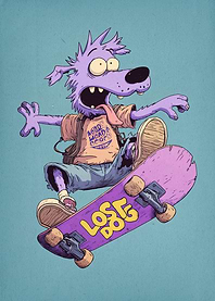 Cartoon Dog Skateboarding