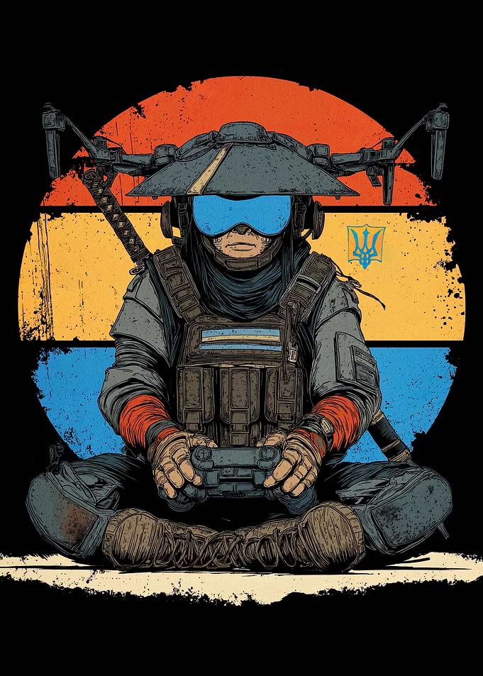 Cyberpunk Ukrainian Soldier Gaming