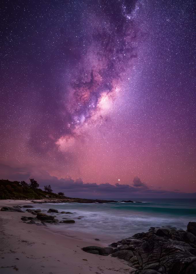 Milky Way over a Tropical Beach