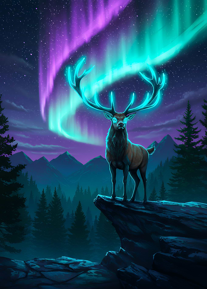 Deer Aurora Borealis