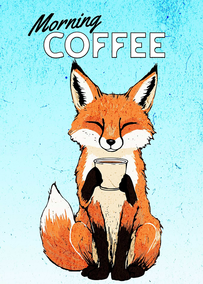 Fox & Coffee Cup