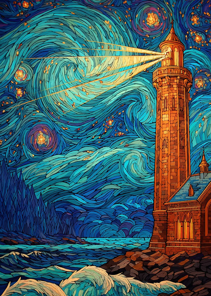 Starry Night Lighthouse