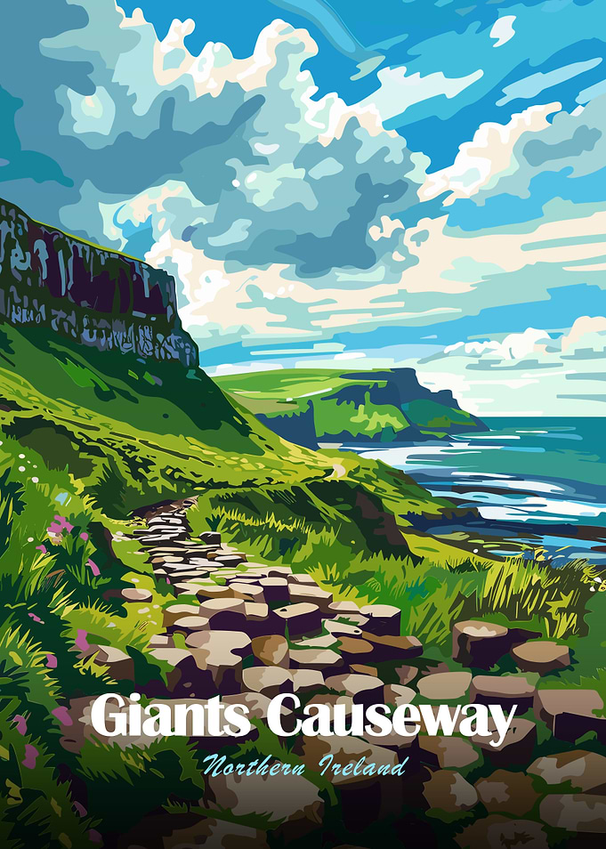 Giants Causeway Northern Ireland Landscape Art