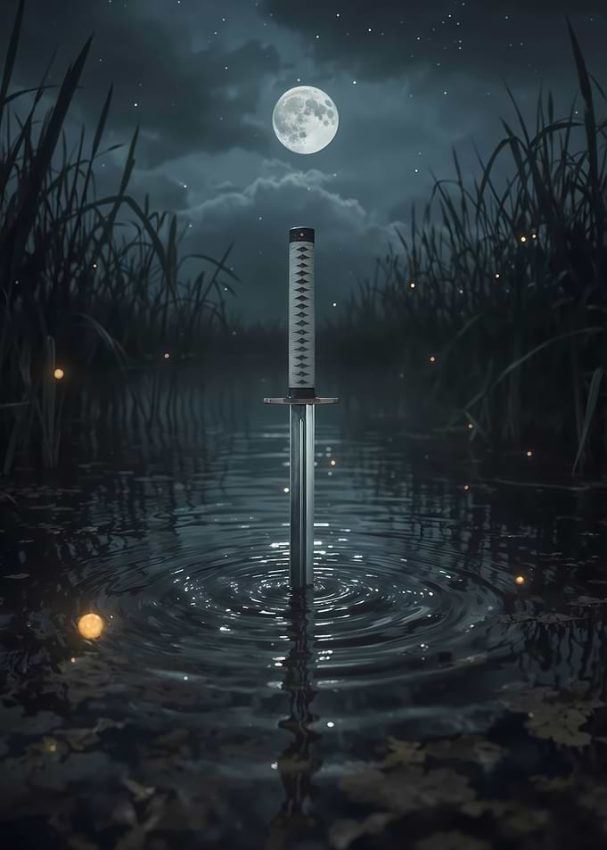 Katana's Moonlit Reflection