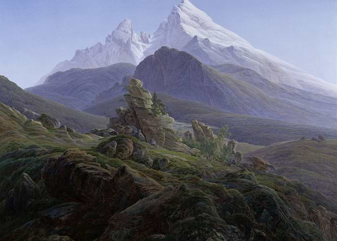 Mountain Landscape Painting, david friedrich art