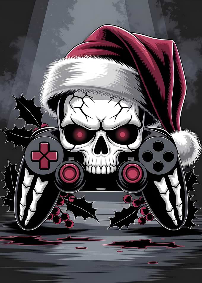 Christmas Skull Gamer