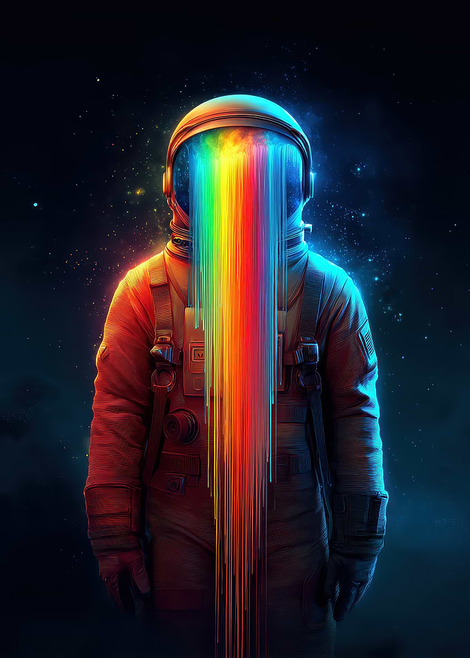 Rainbow Astronaut in Space
