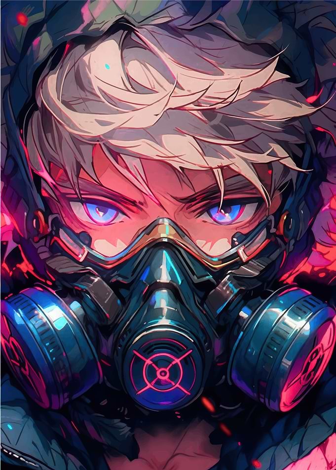 Anime Boy with Gas Mask