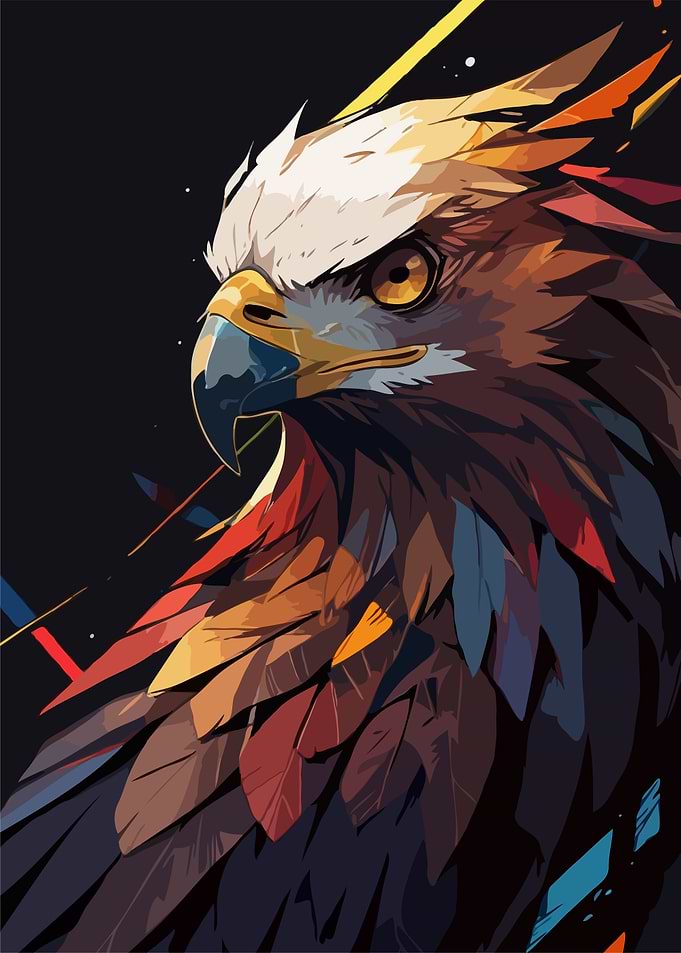 Colorful Eagle Portrait